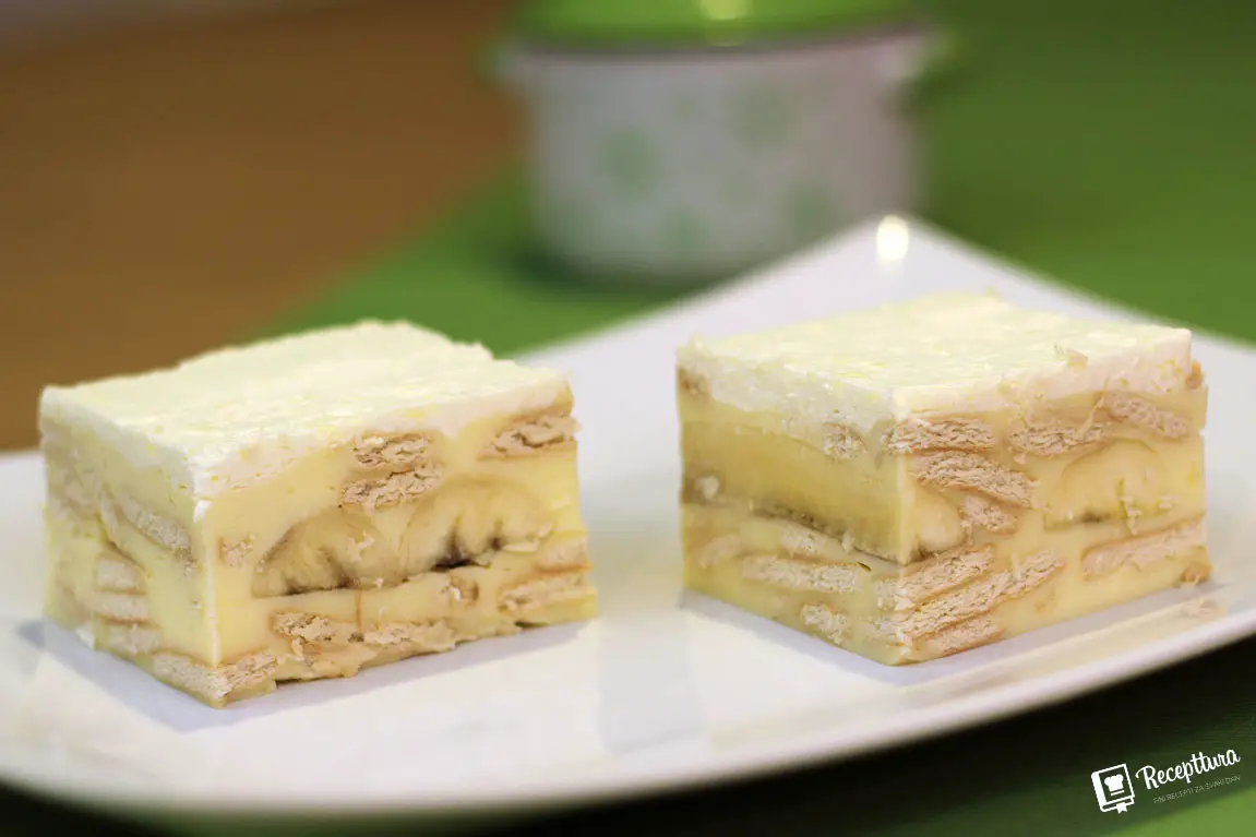 Ovo je kolač koji će se posebno dopasti ljubiteljima banana i kremastih kolača.